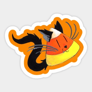 Black Cat Candy Corn Sticker